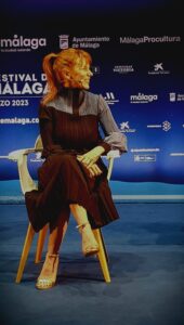 María Vázquez durante la rueda de prensa de "Matria". Fotografía de Jose vera